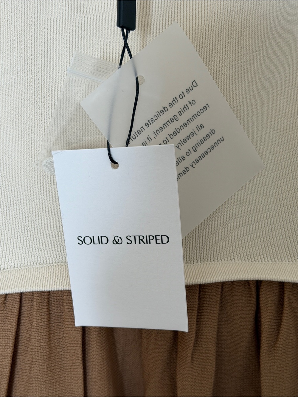 Solid & Striped Halter Soglio Maxi Dress Ecru Camel Knit Size M NWT - Picture 13 of 13